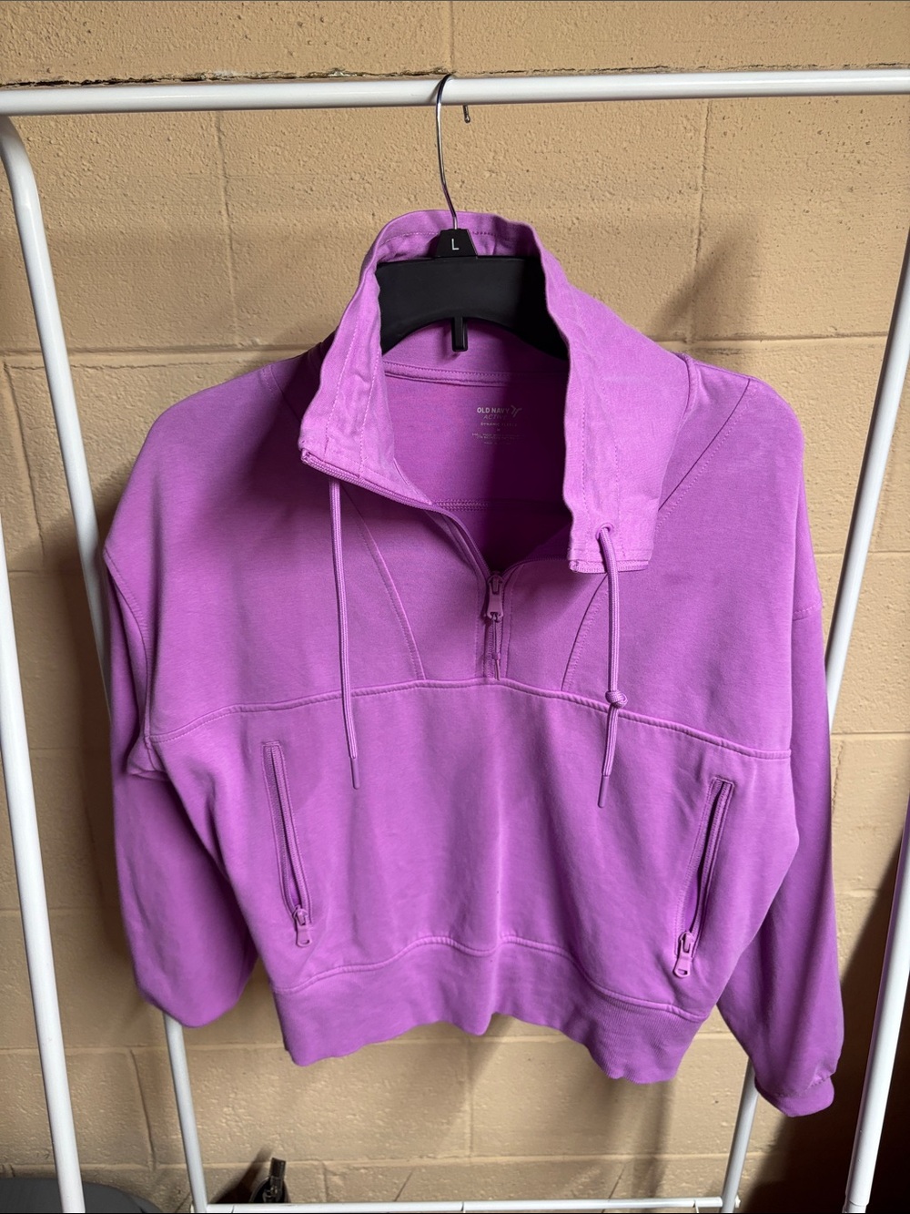 Old Navy Purple Quarter-Zip Pullover Sweatshirt